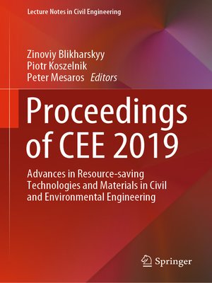 cover image of Proceedings of CEE 2019